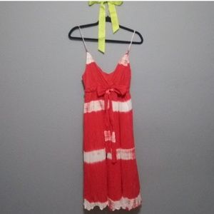 Metro 7: Red & White Sleeveless Summer Dress
